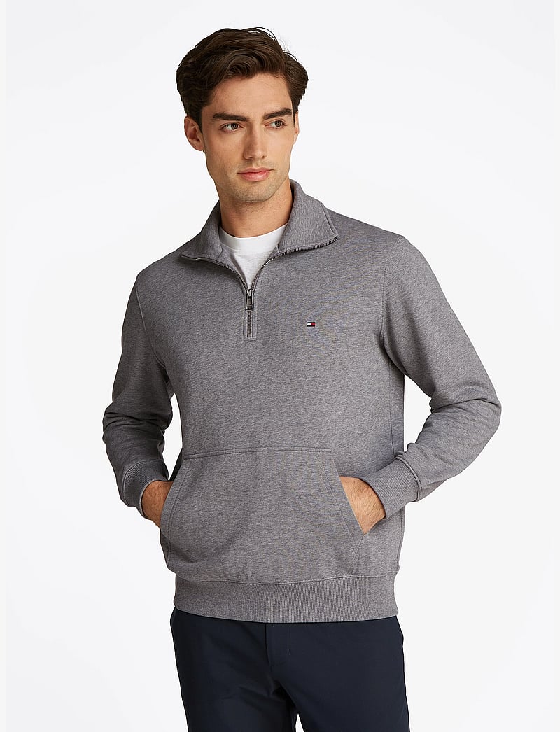 Tommy Hilfiger - ESSENTIAL TERRY 1/4 ZIP - nach anlass kaufen - medium grey heather - 0