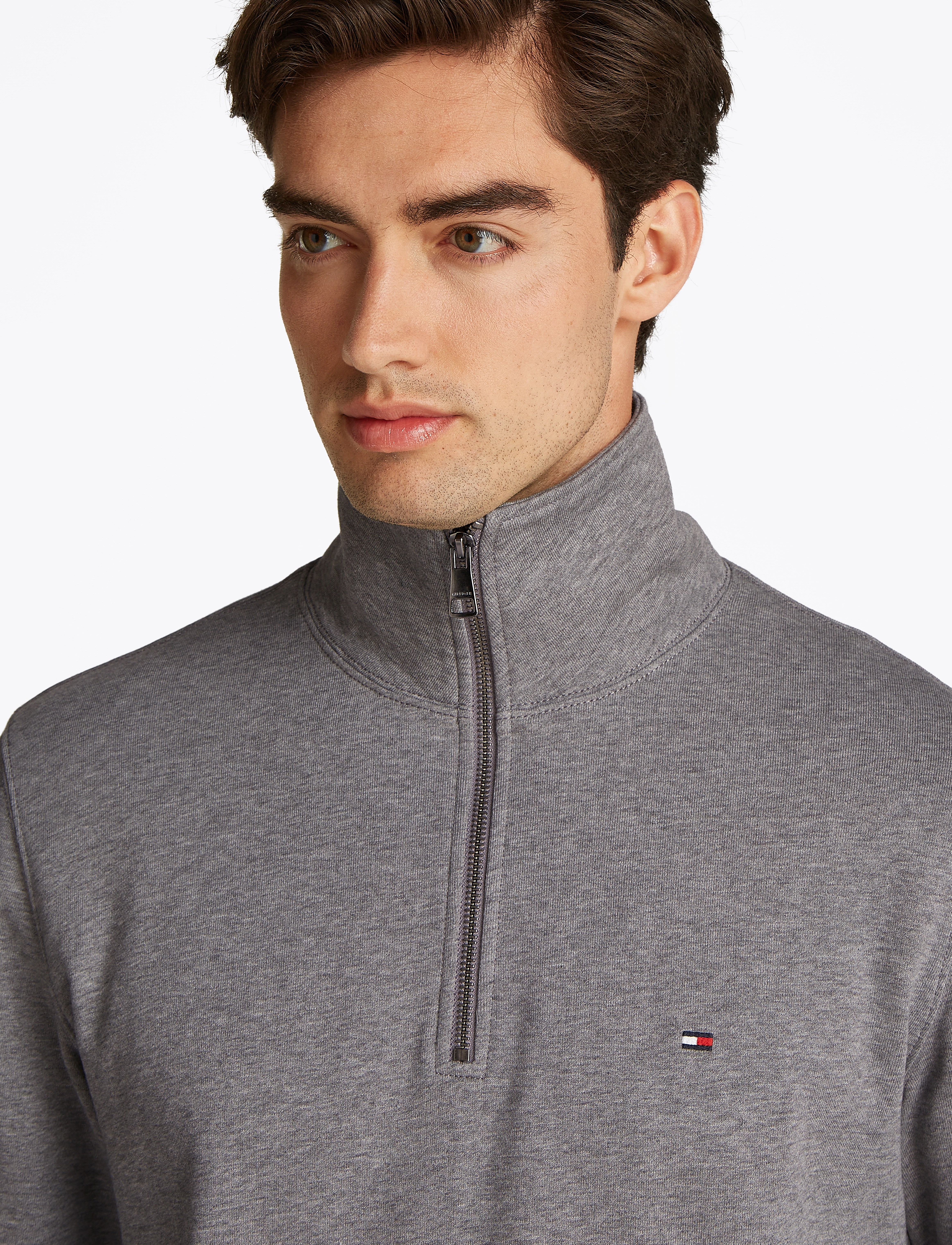 Tommy Hilfiger - ESSENTIAL TERRY 1/4 ZIP - medium grey heather - 4