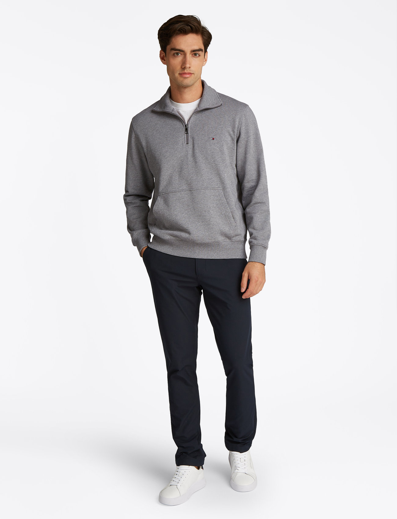 Tommy Hilfiger - ESSENTIAL TERRY 1/4 ZIP - nach anlass kaufen - medium grey heather - 5