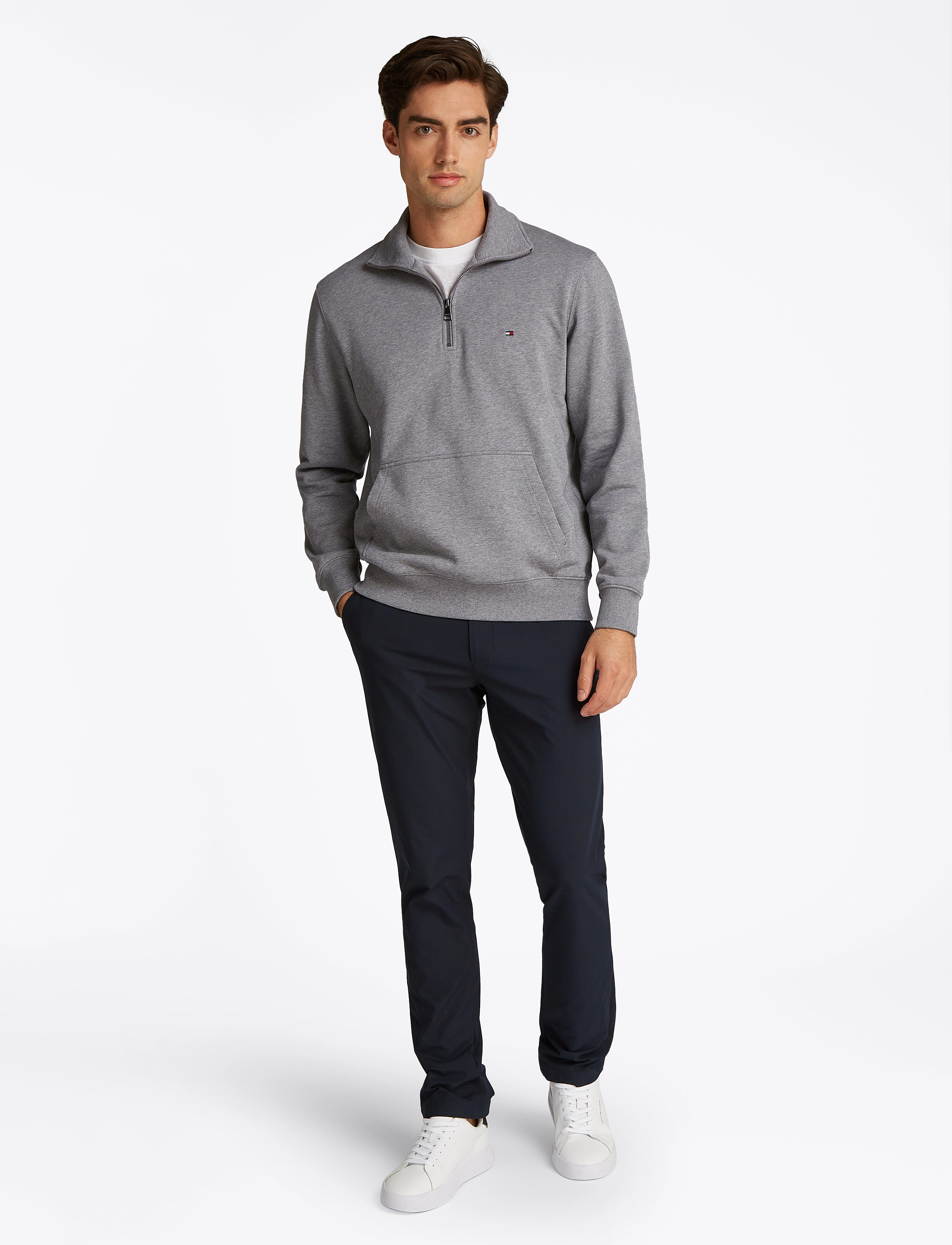 Tommy Hilfiger - ESSENTIAL TERRY 1/4 ZIP - medium grey heather - 5