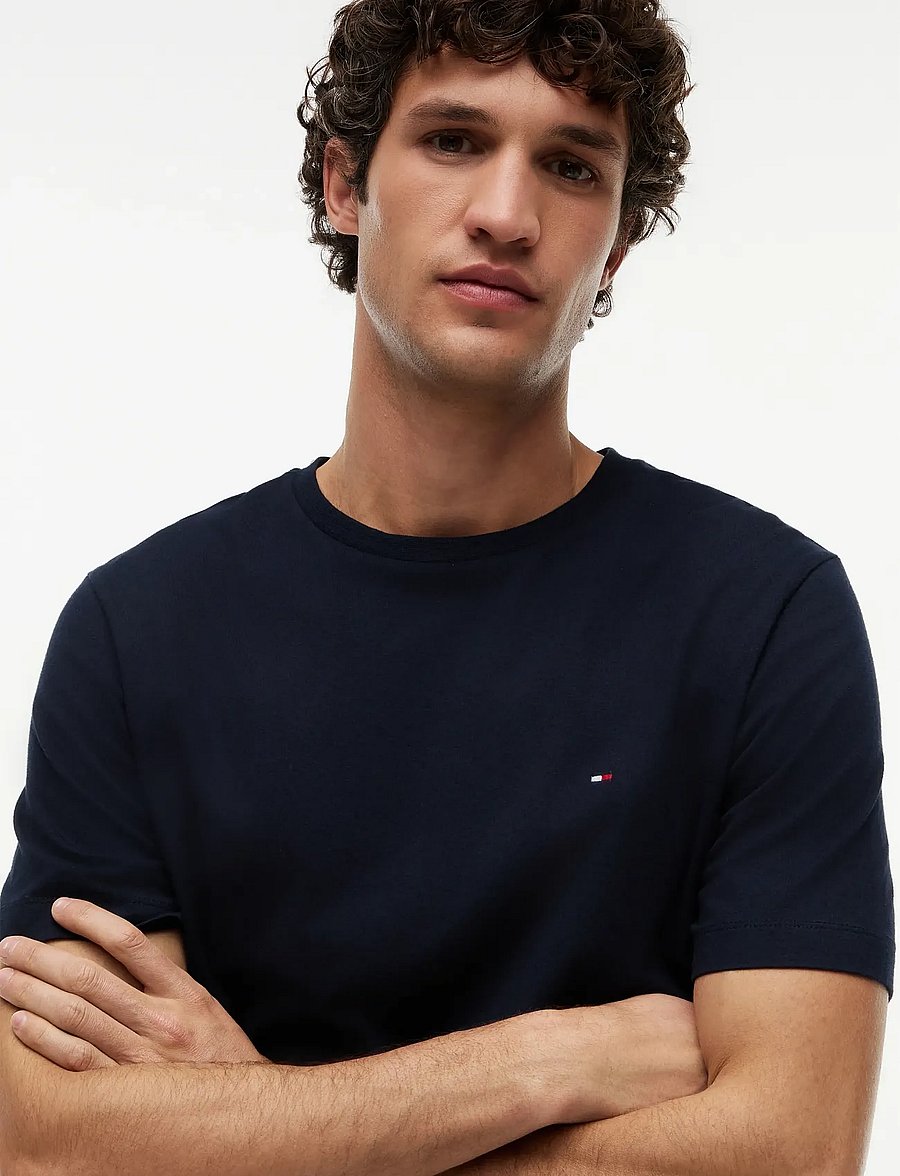 Tommy Hilfiger - ESSENTIAL REG FIT SOLID TEE - short-sleeved t-shirts - navy blue - 4
