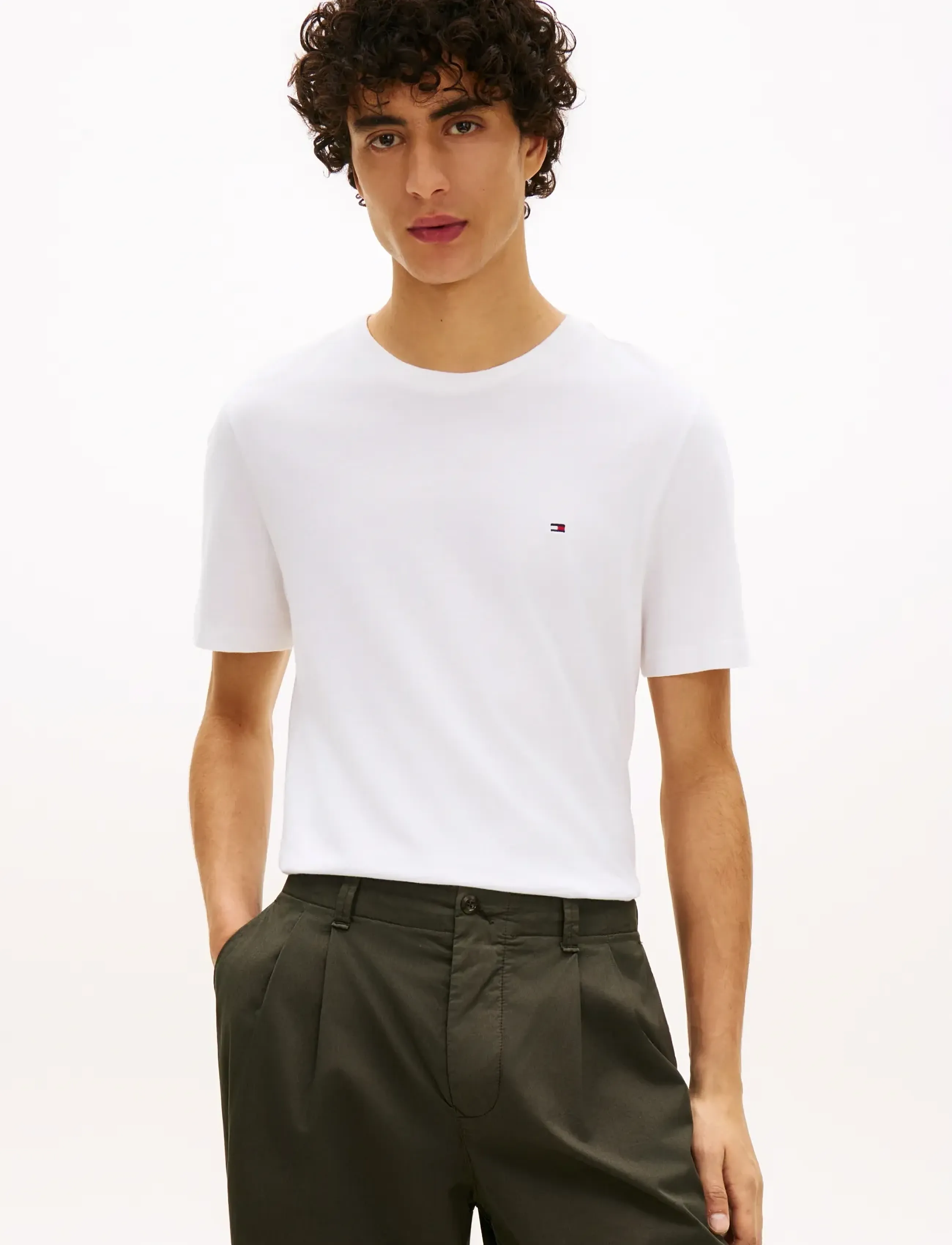 Tommy Hilfiger ESSENTIAL REG FIT SOLID TEE - Tommy Hilfiger - WHITE / white
