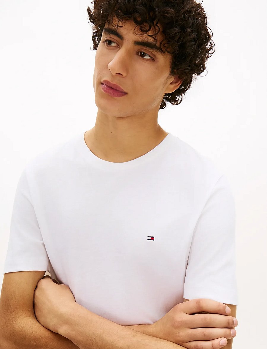 Tommy Hilfiger - ESSENTIAL REG FIT SOLID TEE - short-sleeved t-shirts - white - 5