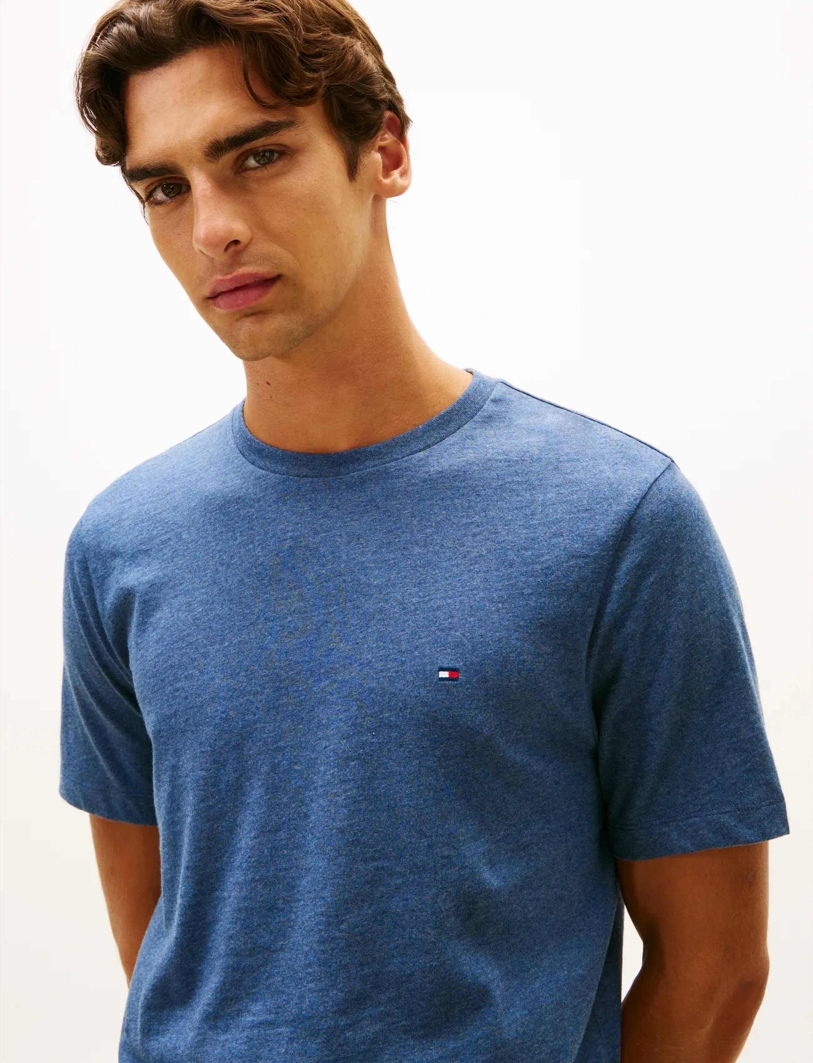 Tommy Hilfiger - ESSENTIAL REG FIT HEATHER TEE - short-sleeved t-shirts - aegean sea heather - 4