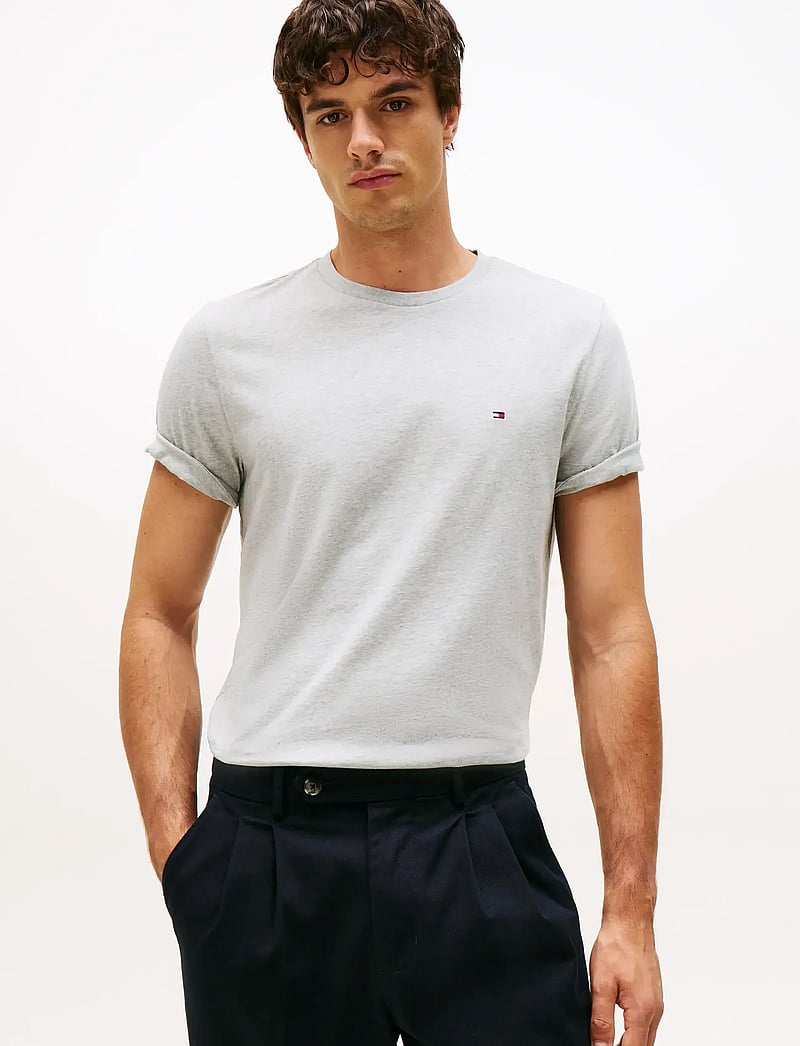 Tommy Hilfiger - ESSENTIAL REG FIT HEATHER TEE - lühikeste varrukatega t-särgid - light grey heather - 0