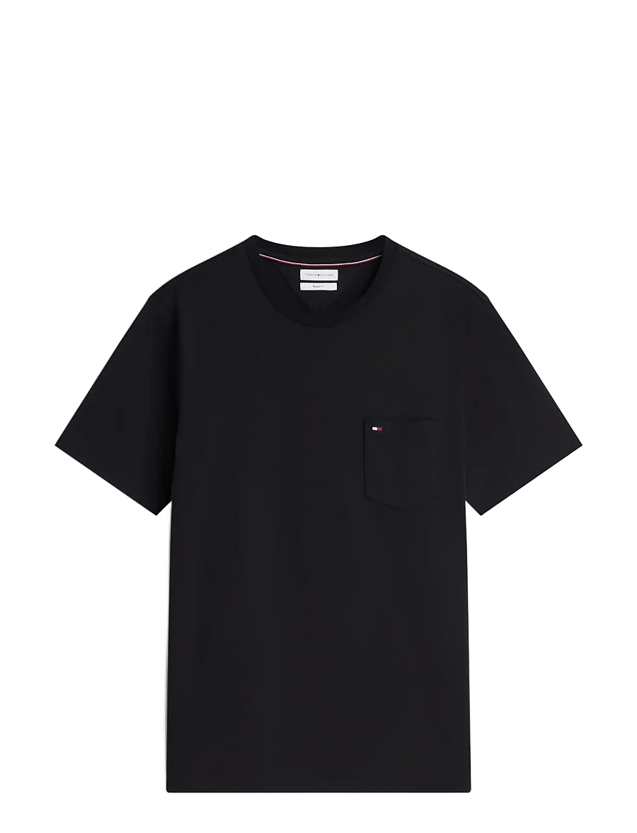 Tommy Hilfiger - ESSENTIAL SOLID POCKET TEE - kortærmede t-shirts - black - 1