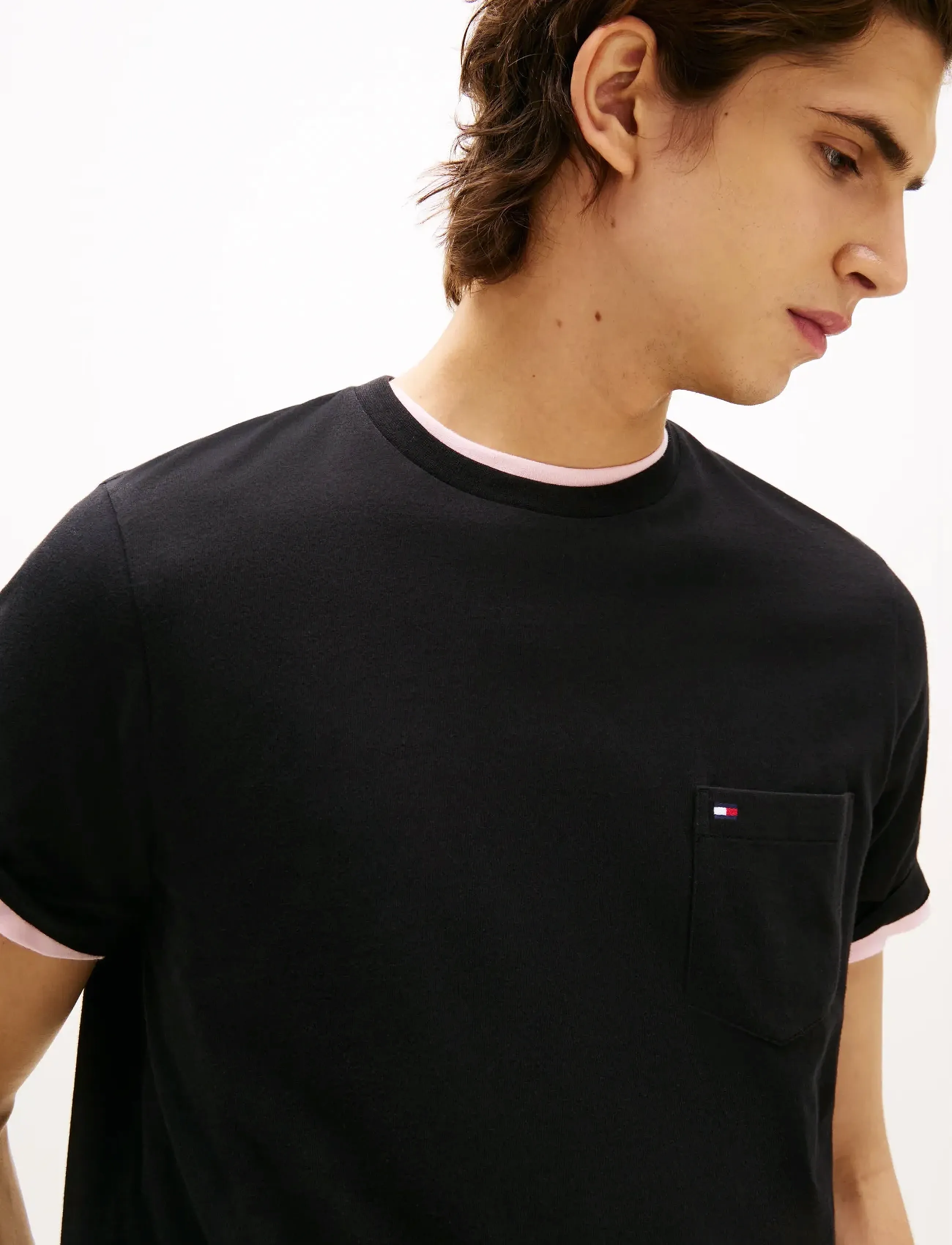 Tommy Hilfiger - ESSENTIAL SOLID POCKET TEE - basic t-shirts - black - 4