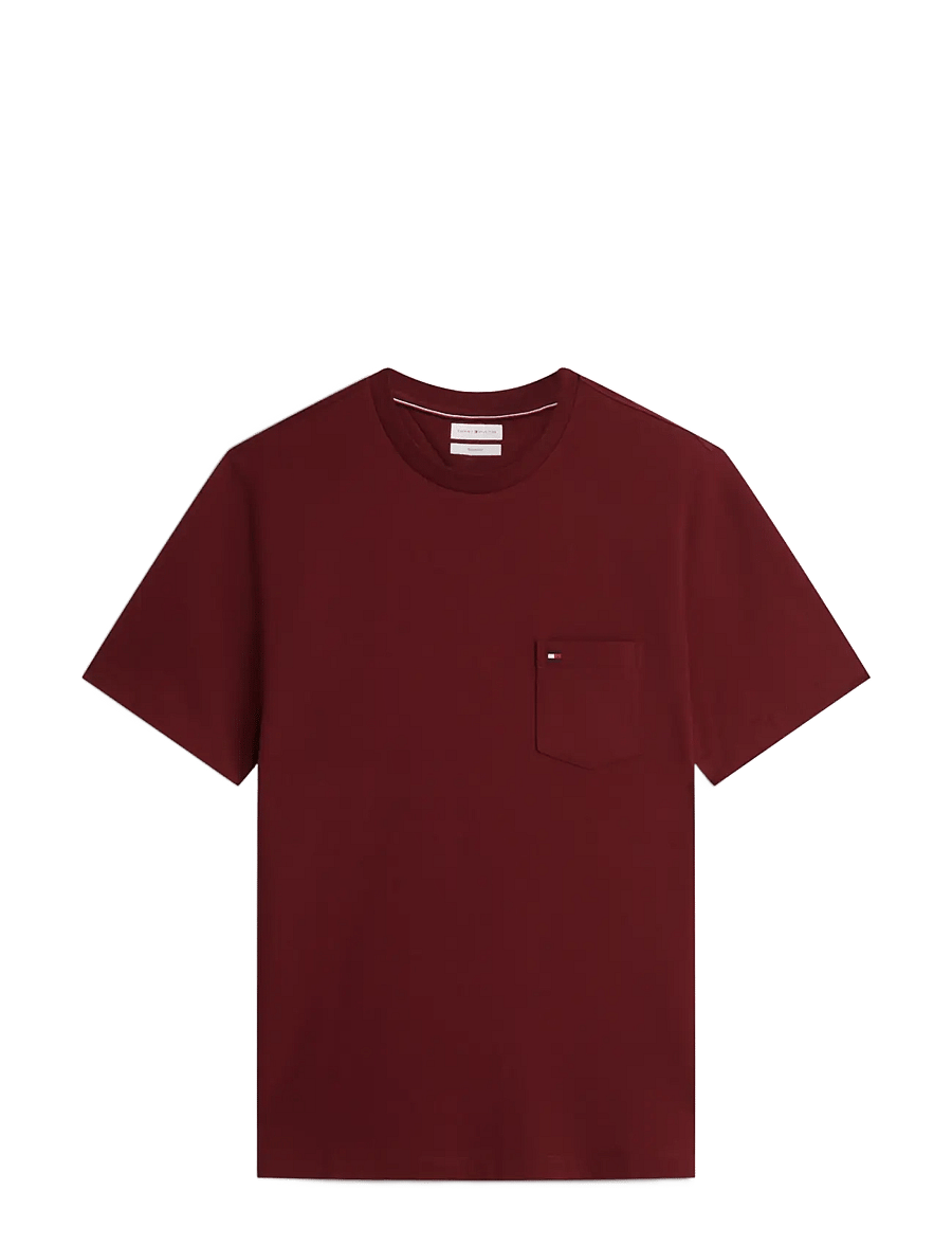 Tommy Hilfiger - ESSENTIAL SOLID POCKET T-SHIRT - short-sleeved t-shirts - burgundy - 1