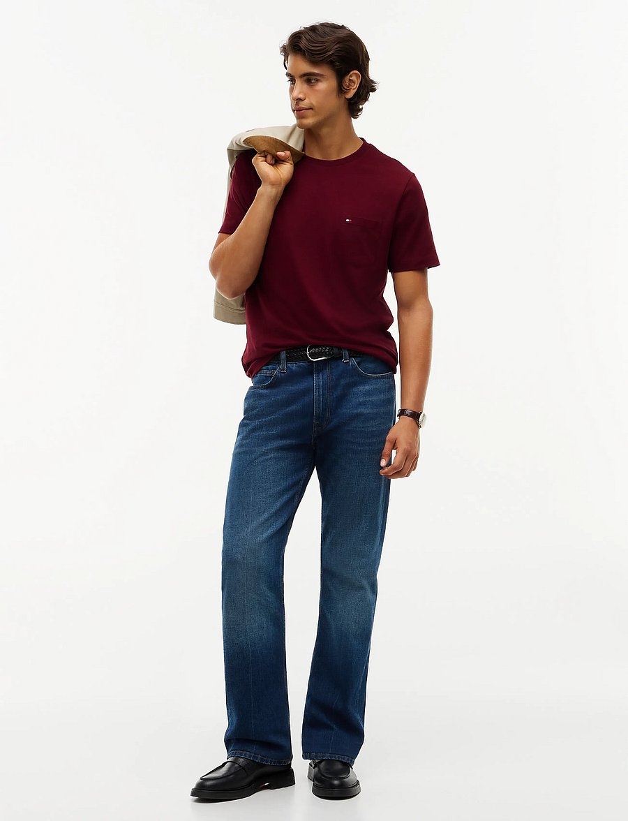 Tommy Hilfiger - ESSENTIAL SOLID POCKET T-SHIRT - short-sleeved t-shirts - burgundy - 4