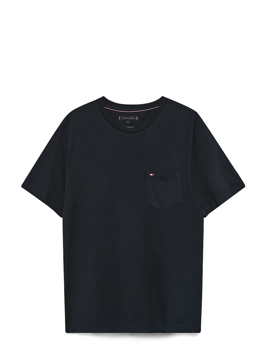 Tommy Hilfiger - ESSENTIAL SOLID POCKET TEE - kortärmade t-shirts - navy blue - 1