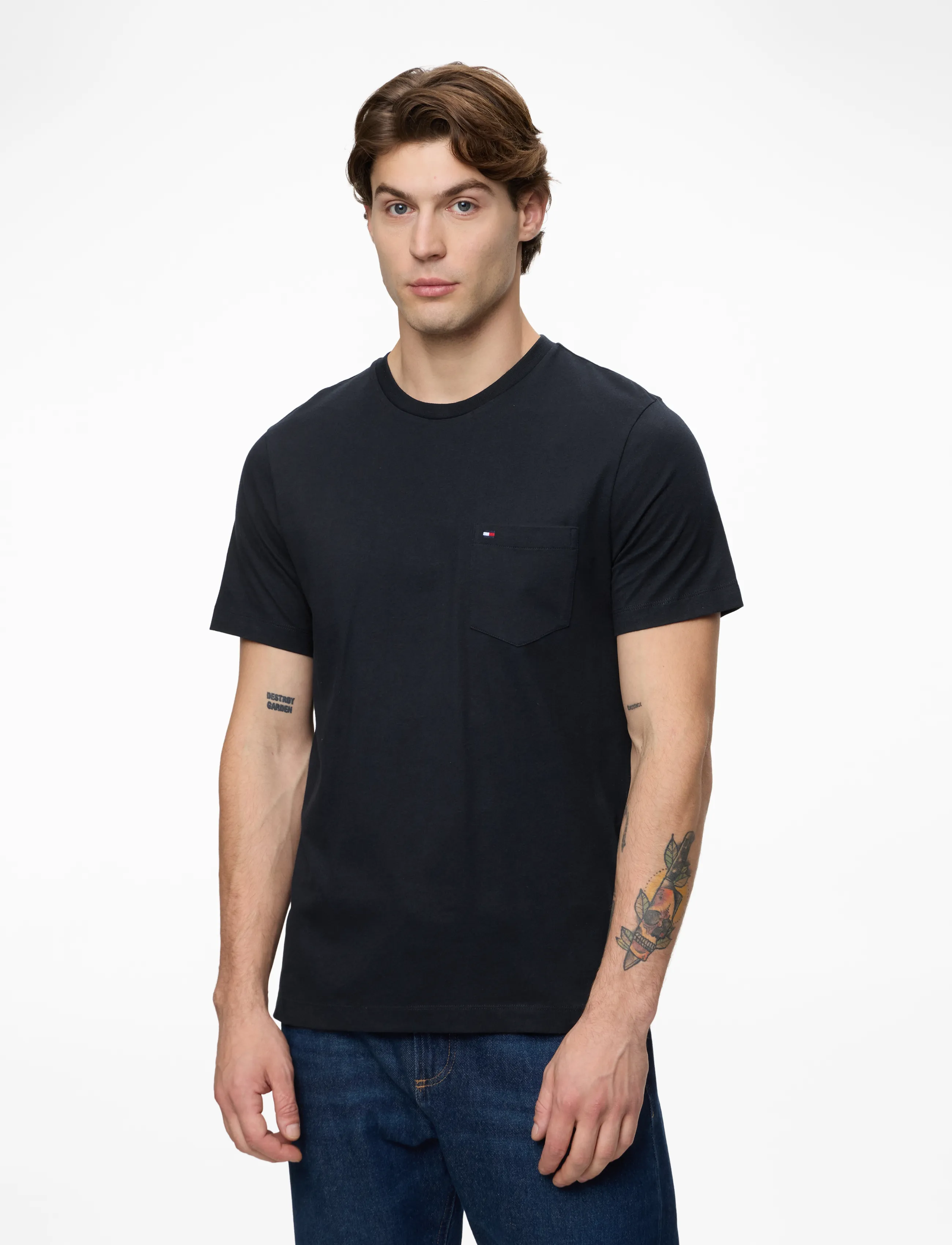 Tommy Hilfiger ESSENTIAL SOLID POCKET TEE - Klær - NAVY BLUE / navy