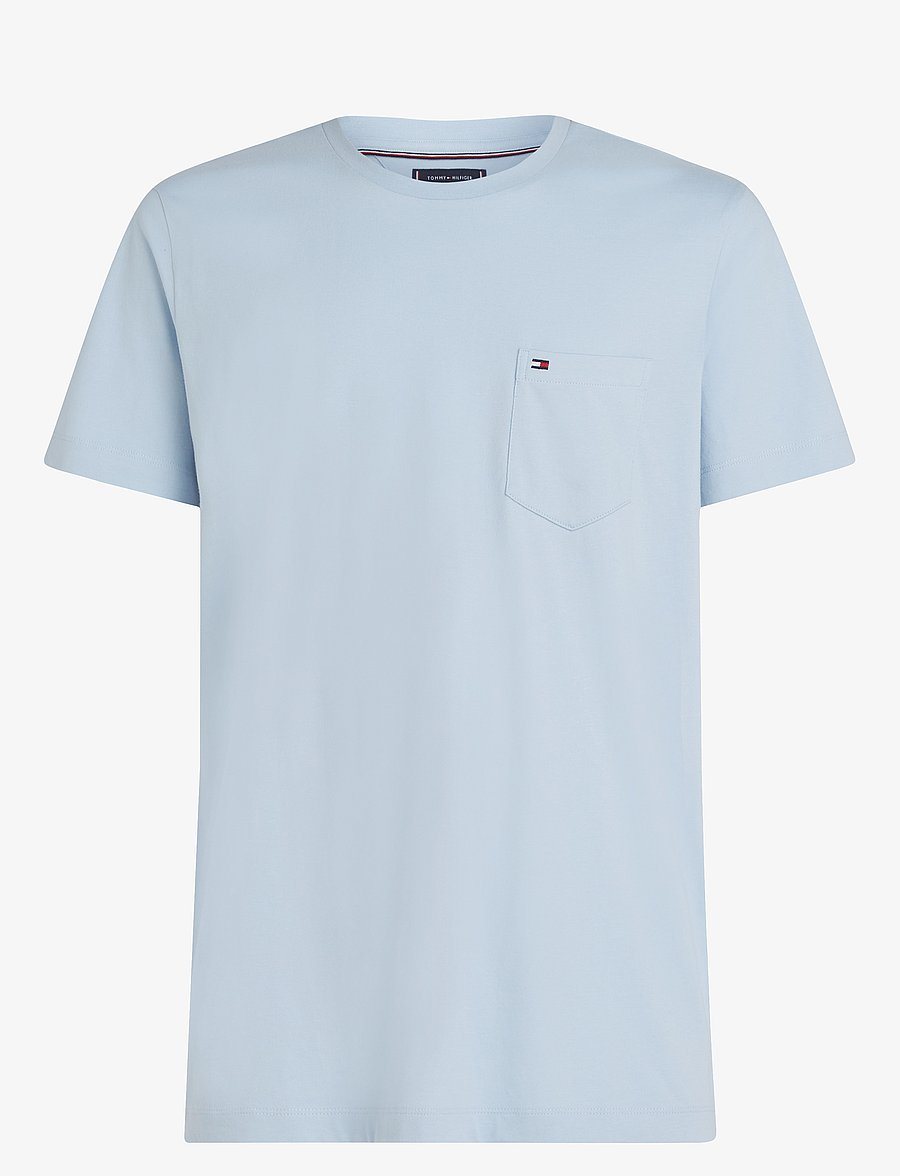 Tommy Hilfiger - ESSENTIAL SOLID POCKET TEE - kortærmede t-shirts - sky blue - 1