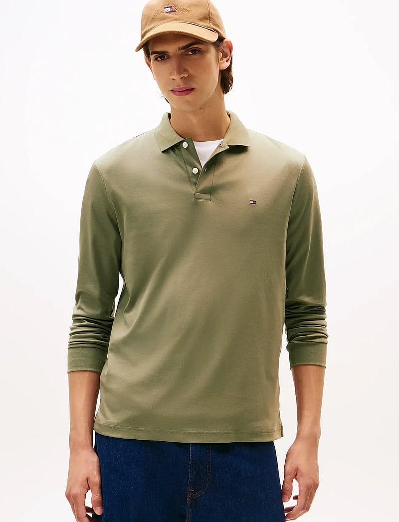 Tommy Hilfiger - L/S LIQUID COTTON REG POLO - langærmede poloer - battle green - 0