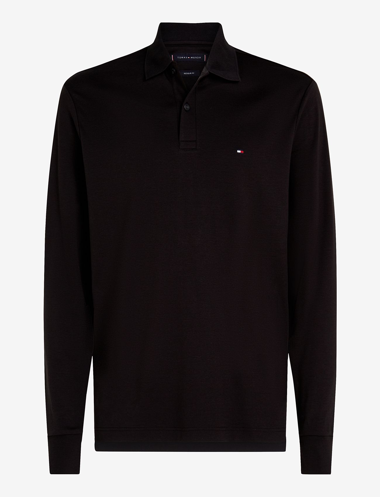Tommy Hilfiger - L/S LIQUID COTTON REG POLO - langærmede poloer - black - 0