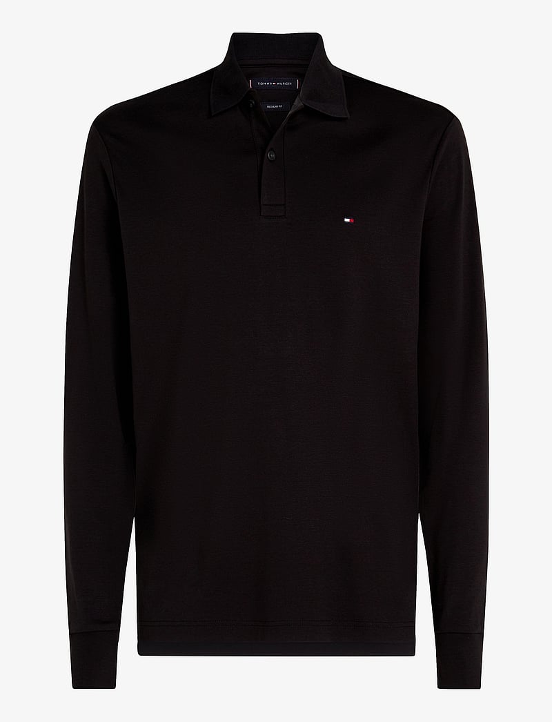 Tommy Hilfiger - L/S LIQUID COTTON REG POLO - langærmede poloer - black - 0