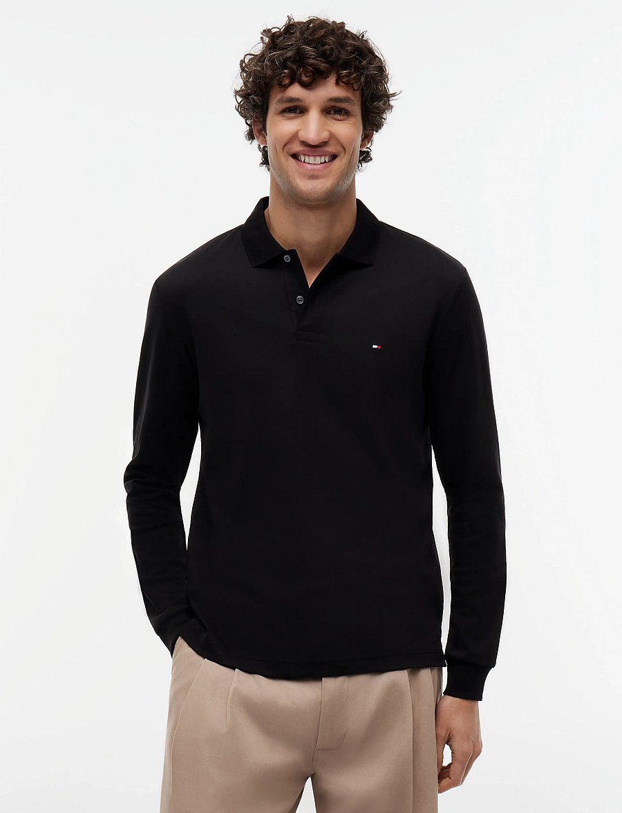 Tommy Hilfiger - L/S LIQUID COTTON REG POLO - langärmelig - black - 0