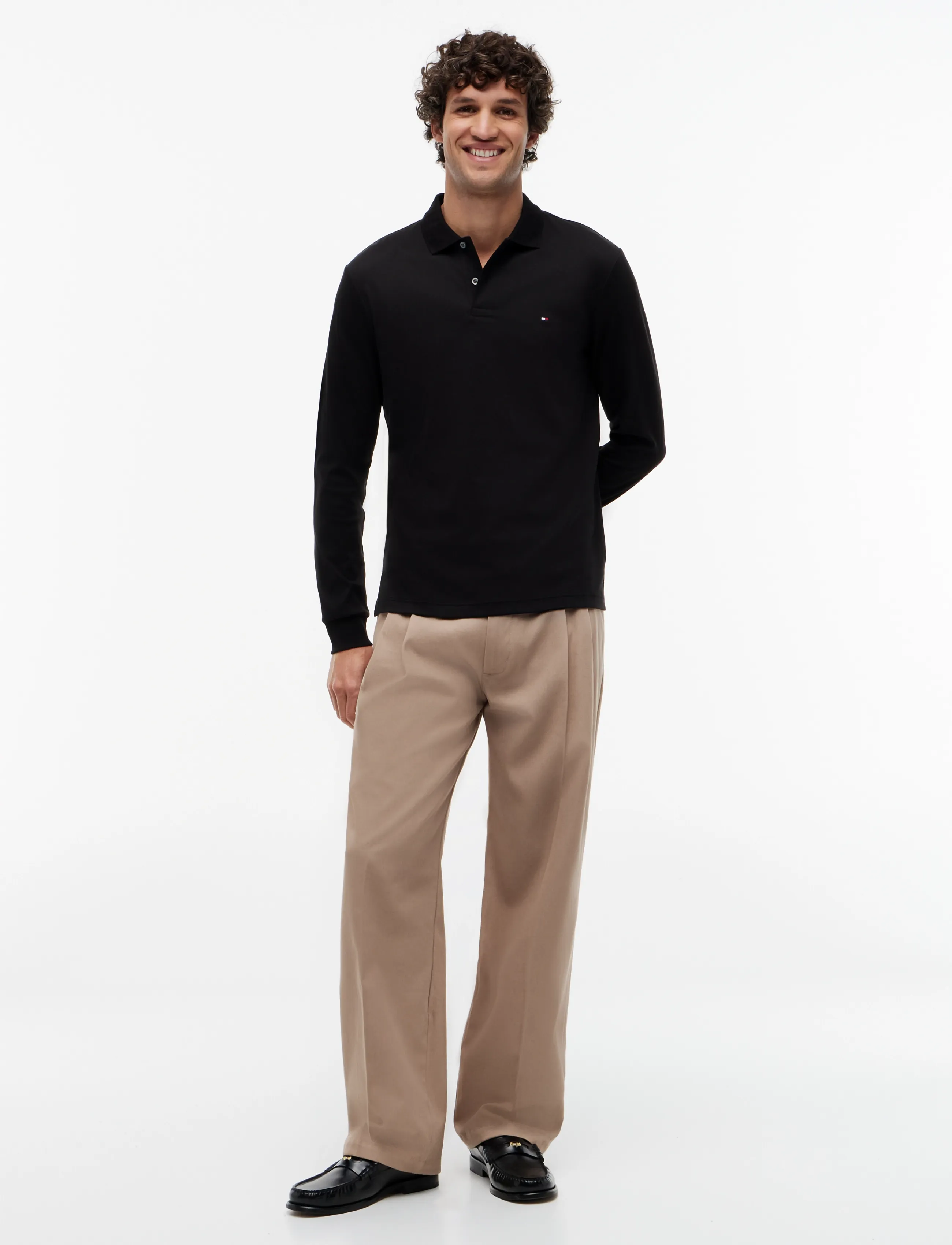 Tommy Hilfiger - L/S LIQUID COTTON REG POLO - långärmade pikéer - black - 4