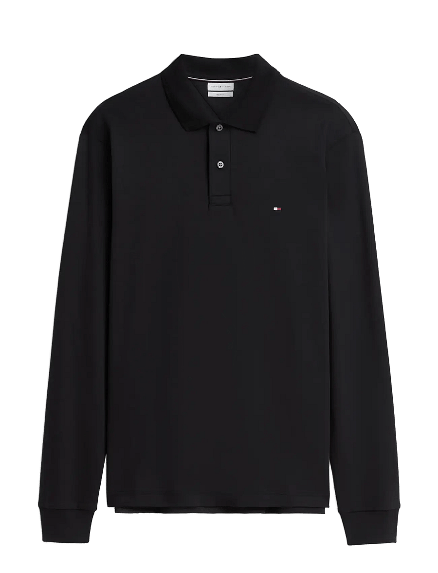 Tommy Hilfiger - L/S LIQUID COTTON REG POLO - pikkade varrukatega polod - black - 2