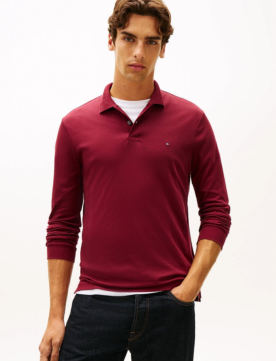 Tommy Hilfiger - L/S LIQUID COTTON REG POLO - długi rękaw - burgundy - 0