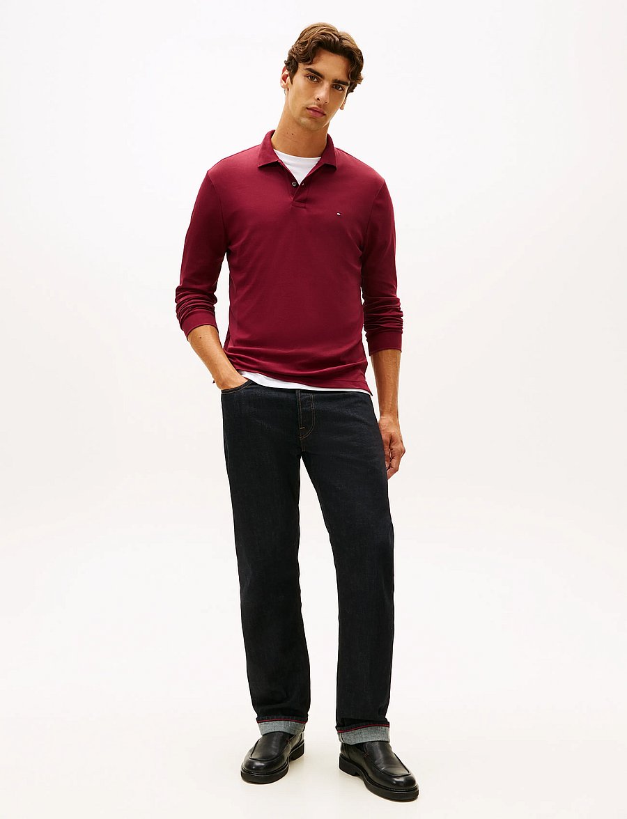 Tommy Hilfiger - L/S LIQUID COTTON REG POLO - długi rękaw - burgundy - 2