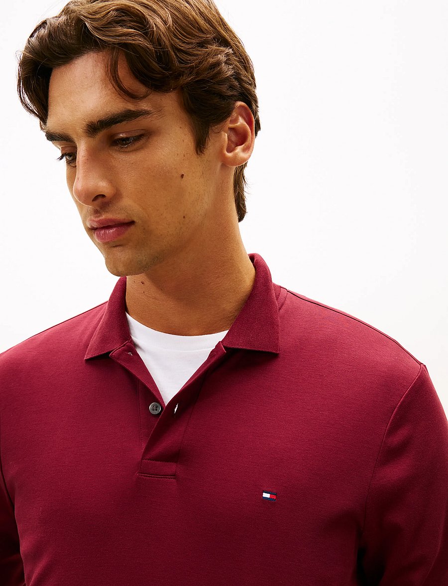 Tommy Hilfiger - L/S LIQUID COTTON REG POLO - długi rękaw - burgundy - 4