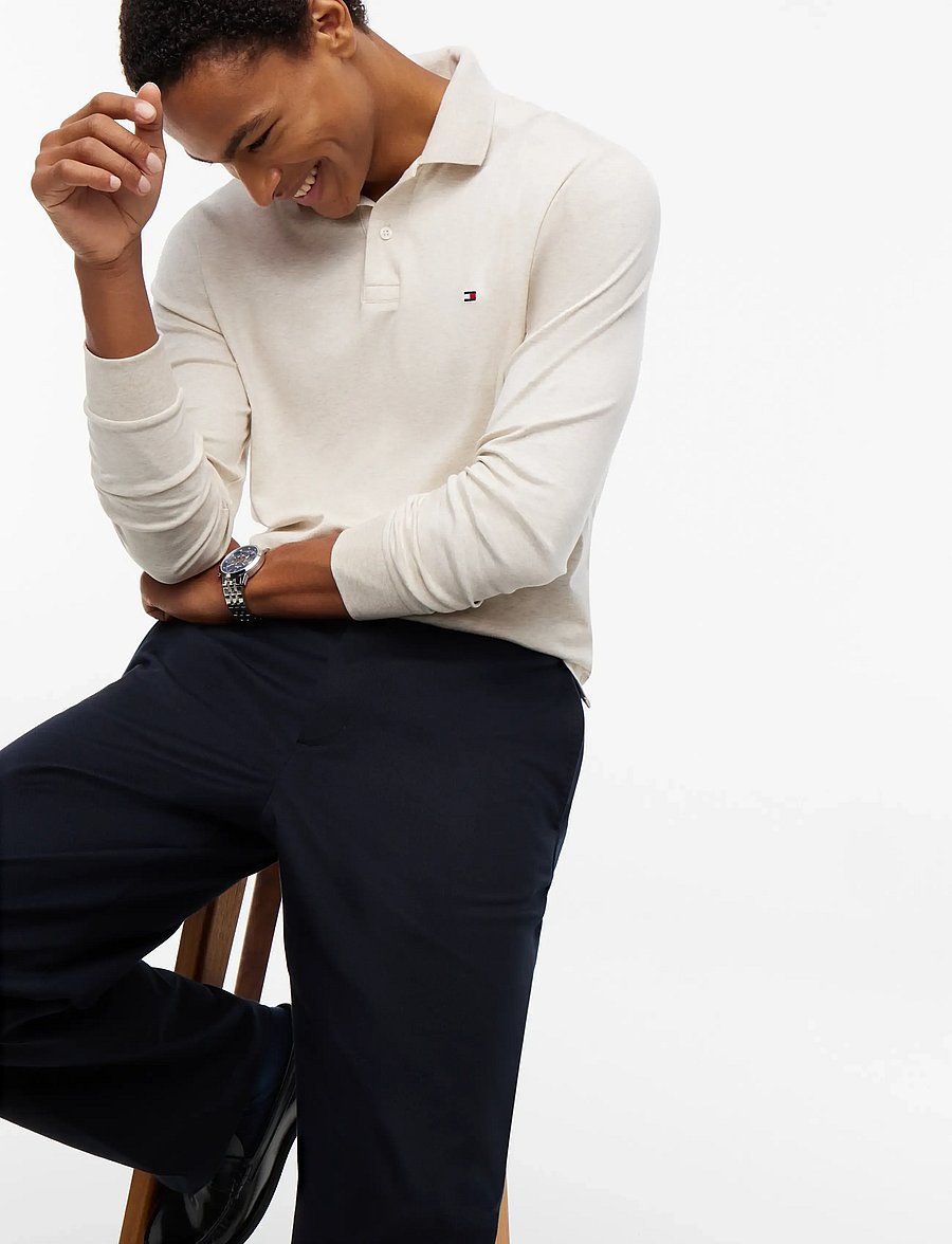 Tommy Hilfiger - L/S LIQUID COTTON REG POLO - pikkade varrukatega polod - heathered oatmilk - 3