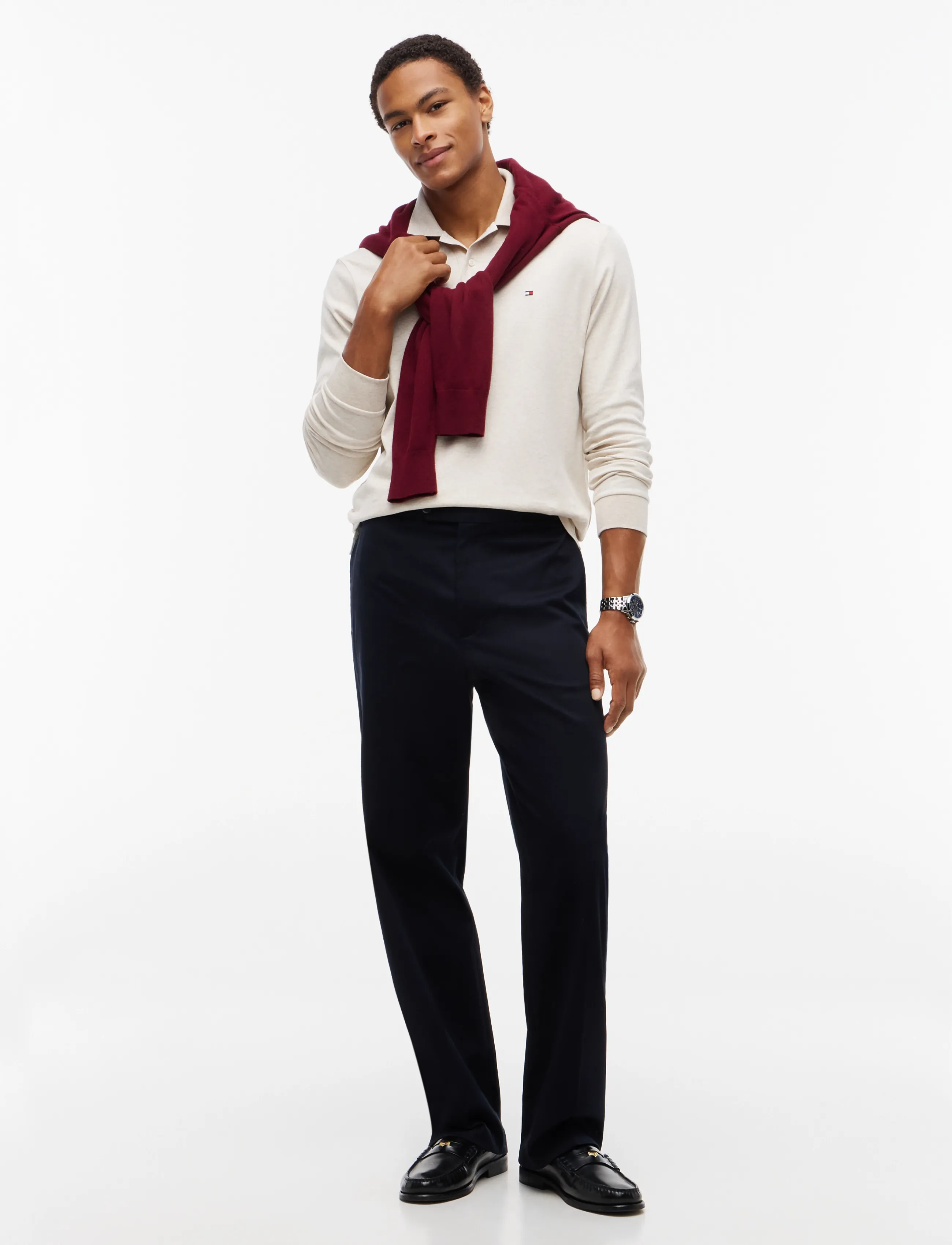 Tommy Hilfiger - L/S LIQUID COTTON REG POLO - langærmede poloer - heathered oatmilk - 4