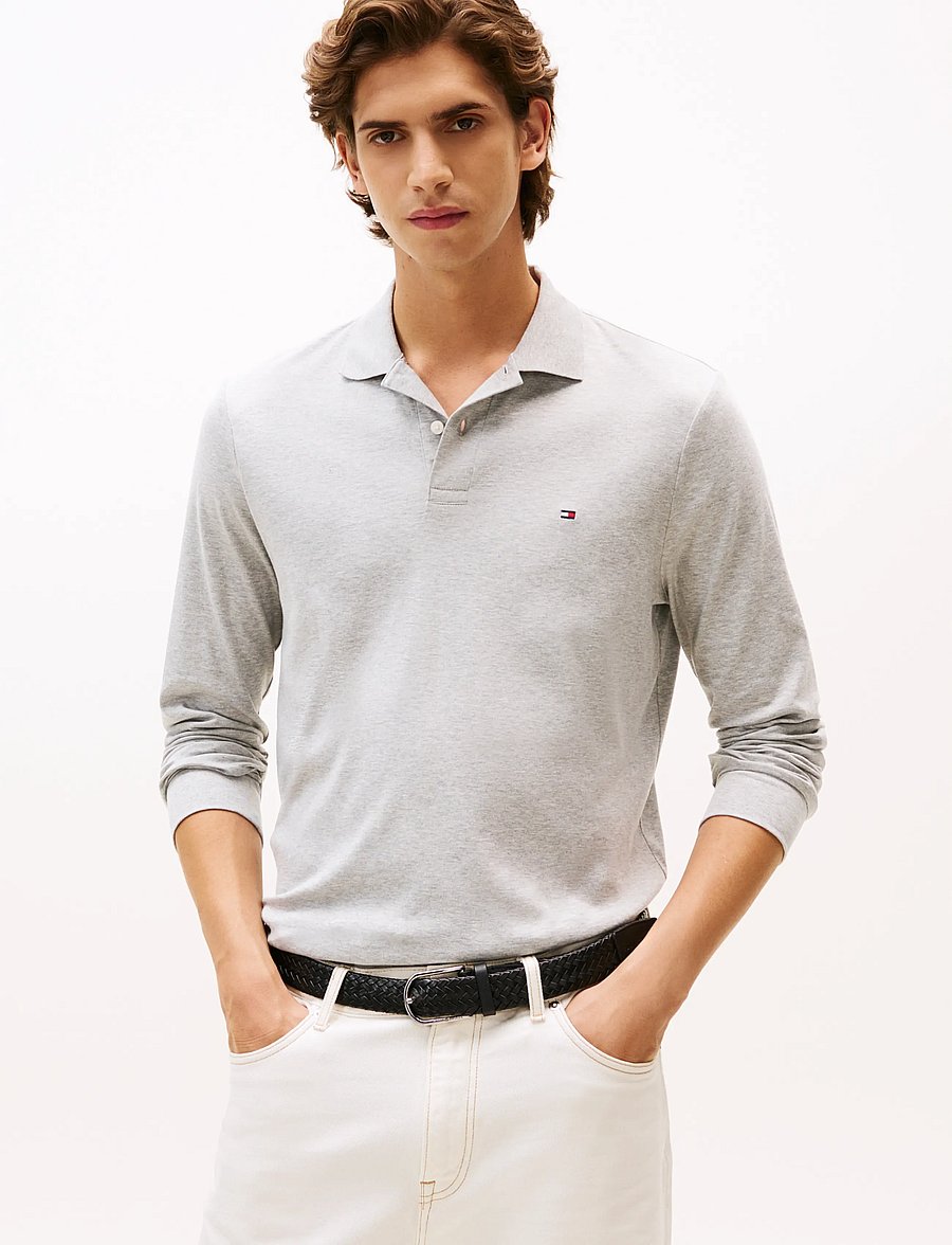 Tommy Hilfiger - L/S LIQUID COTTON REG POLO - langärmelig - light grey heather - 0