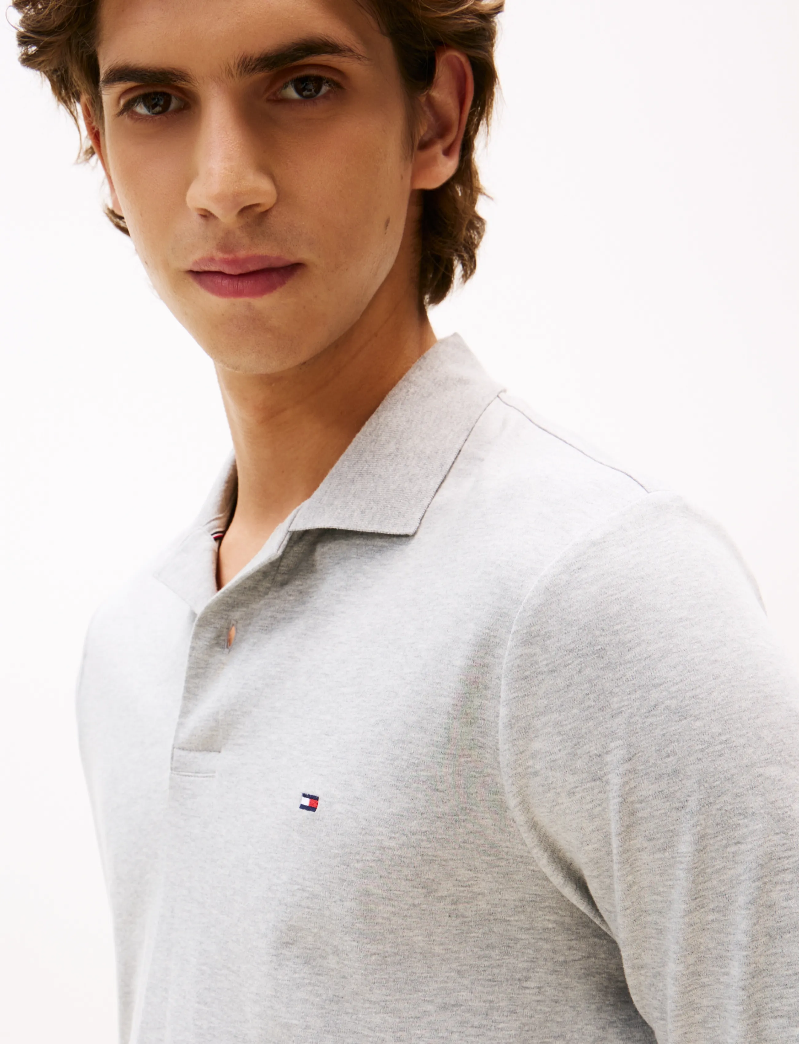 Tommy Hilfiger - L/S LIQUID COTTON REG POLO - långärmade pikéer - light grey heather - 4
