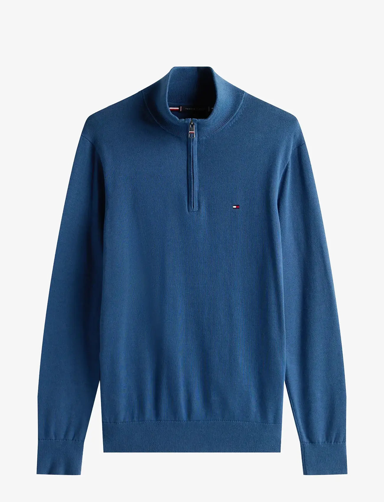 Tommy Hilfiger - ESSENTIAL COTTON ZIP MOCK - half zip-trøjer - aegean sea - 1
