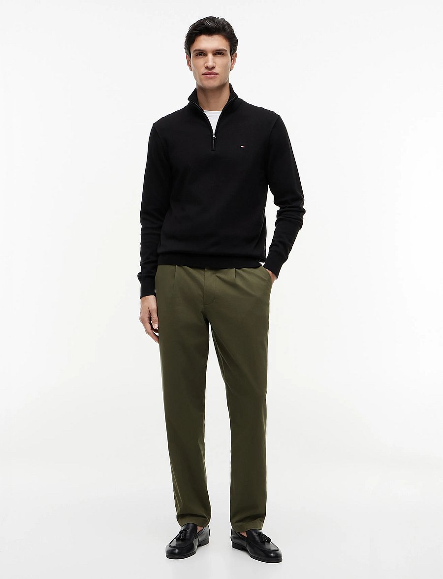 Tommy Hilfiger - ESSENTIAL COTTON ZIP MOCK - pullover mit halbem reißverschluss - black - 5