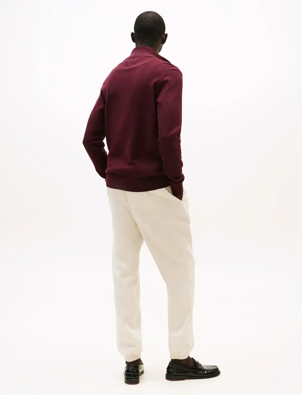 Tommy Hilfiger - ESSENTIAL COTTON ZIP MOCK - pullover mit halbem reißverschluss - deep burgundy - 3