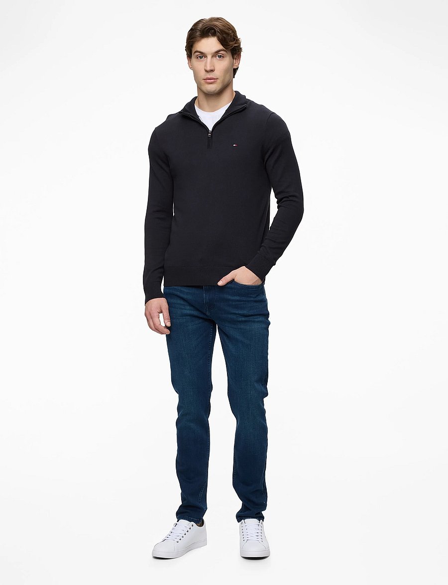 Tommy Hilfiger - ESSENTIAL COTTON ZIP MOCK - pullover mit halbem reißverschluss - desert sky - 3
