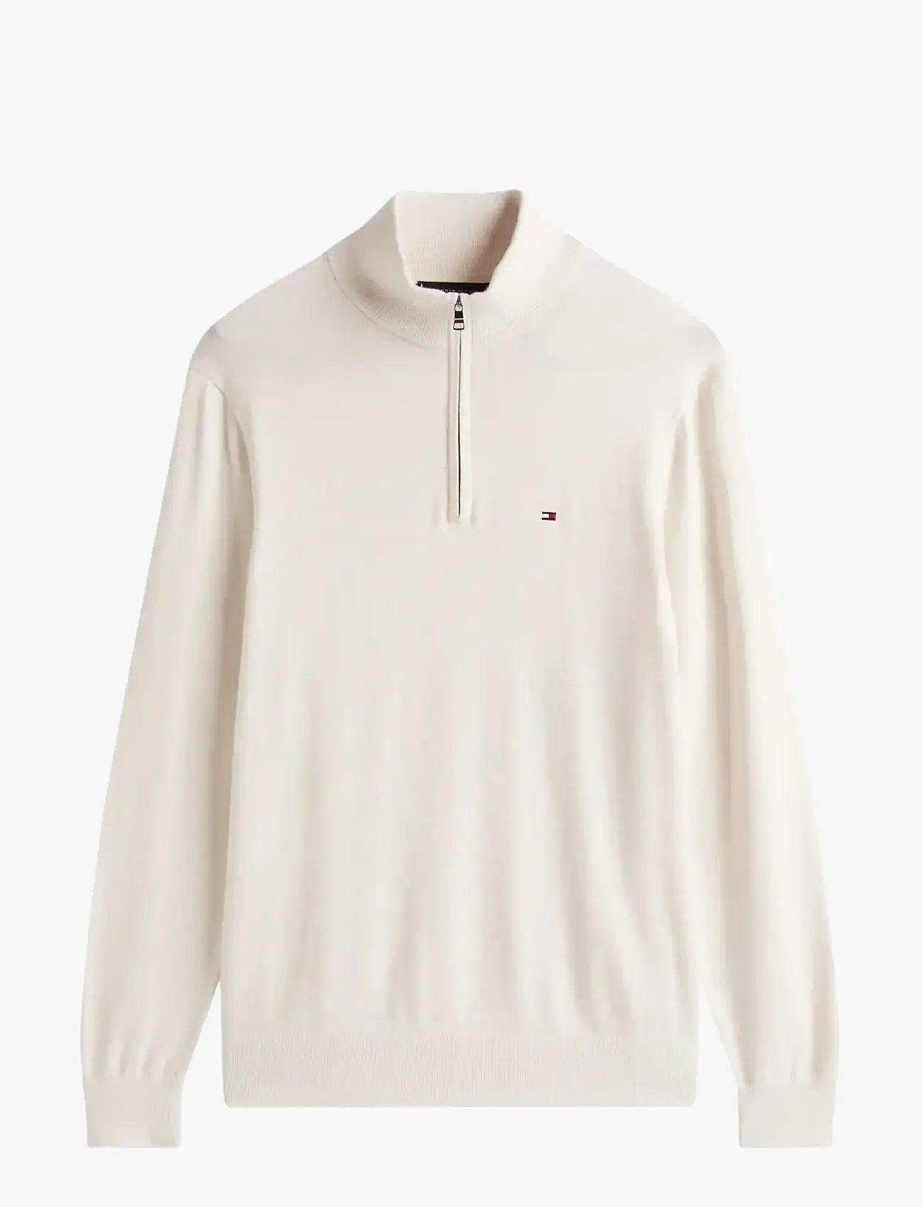 Tommy Hilfiger - ESSENTIAL COTTON ZIP MOCK - half zip-trøjer - ivory petal - 1
