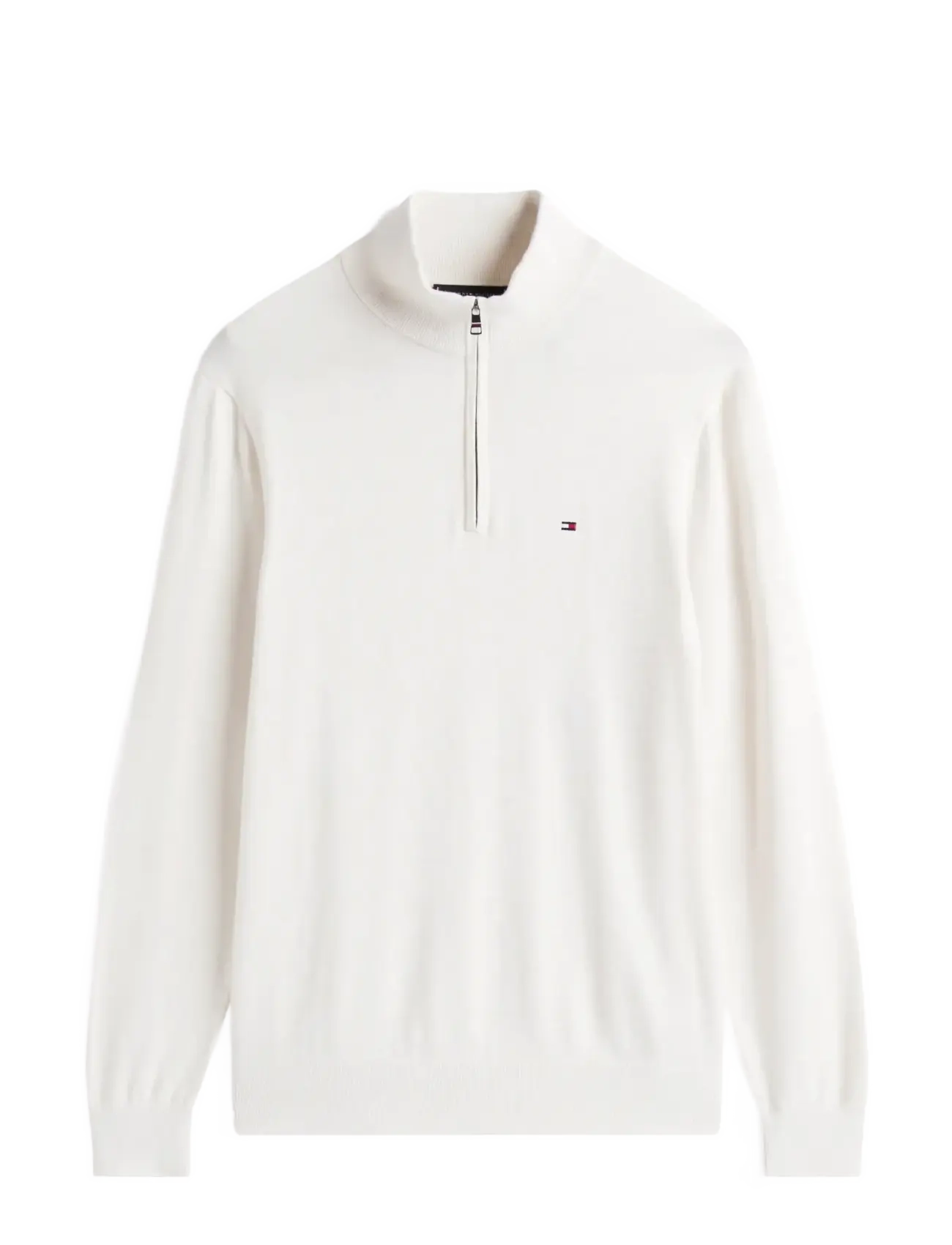 Tommy Hilfiger ESSENTIAL COTTON ZIP MOCK - Riided - IVORY PETAL / white