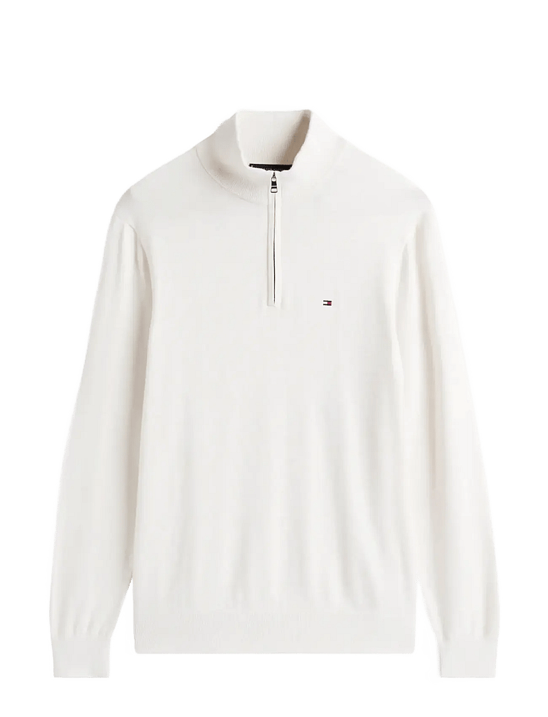 Tommy Hilfiger - ESSENTIAL COTTON ZIP MOCK - pullover mit halbem reißverschluss - ivory petal - 1