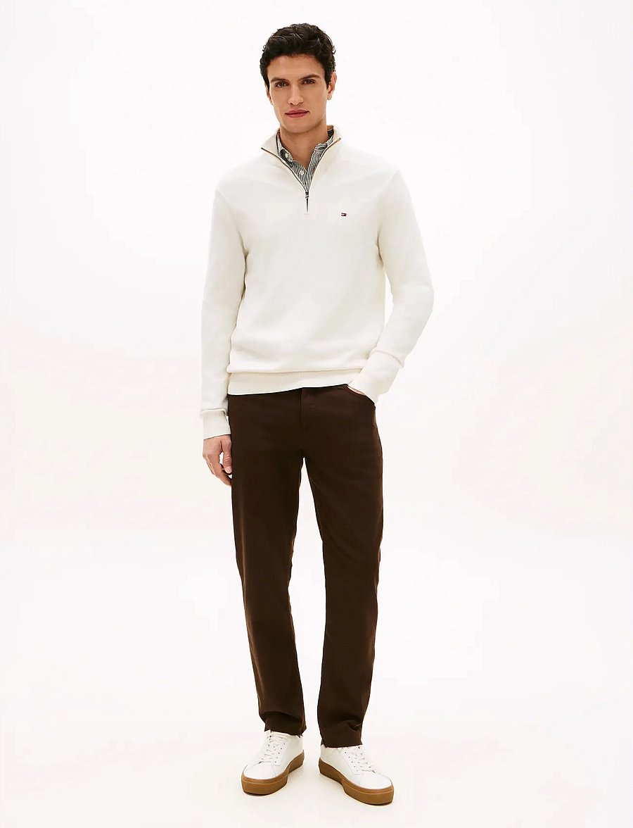Tommy Hilfiger - ESSENTIAL COTTON ZIP MOCK - pullover mit halbem reißverschluss - ivory petal - 3
