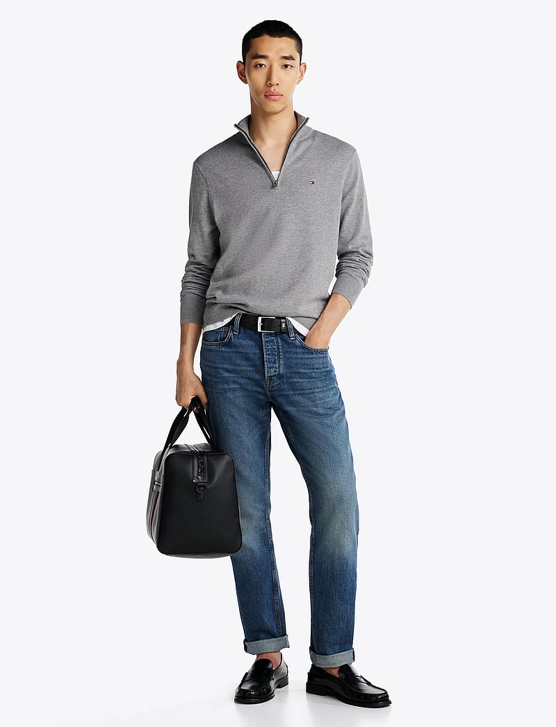 Tommy Hilfiger - ESSENTIAL COTTON ZIP MOCK - pullover mit halbem reißverschluss - medium grey heather - 2