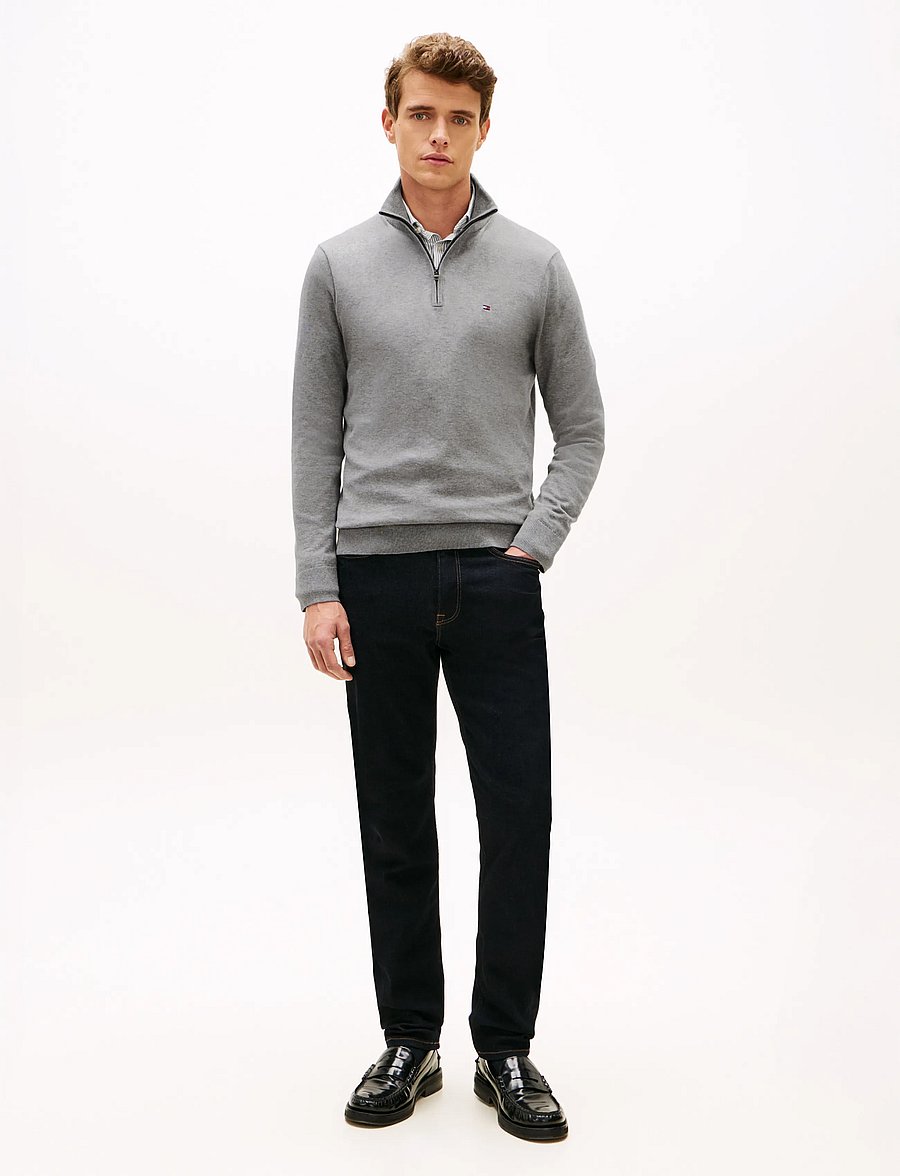Tommy Hilfiger - ESSENTIAL COTTON ZIP MOCK - pullover mit halbem reißverschluss - medium grey heather - 2