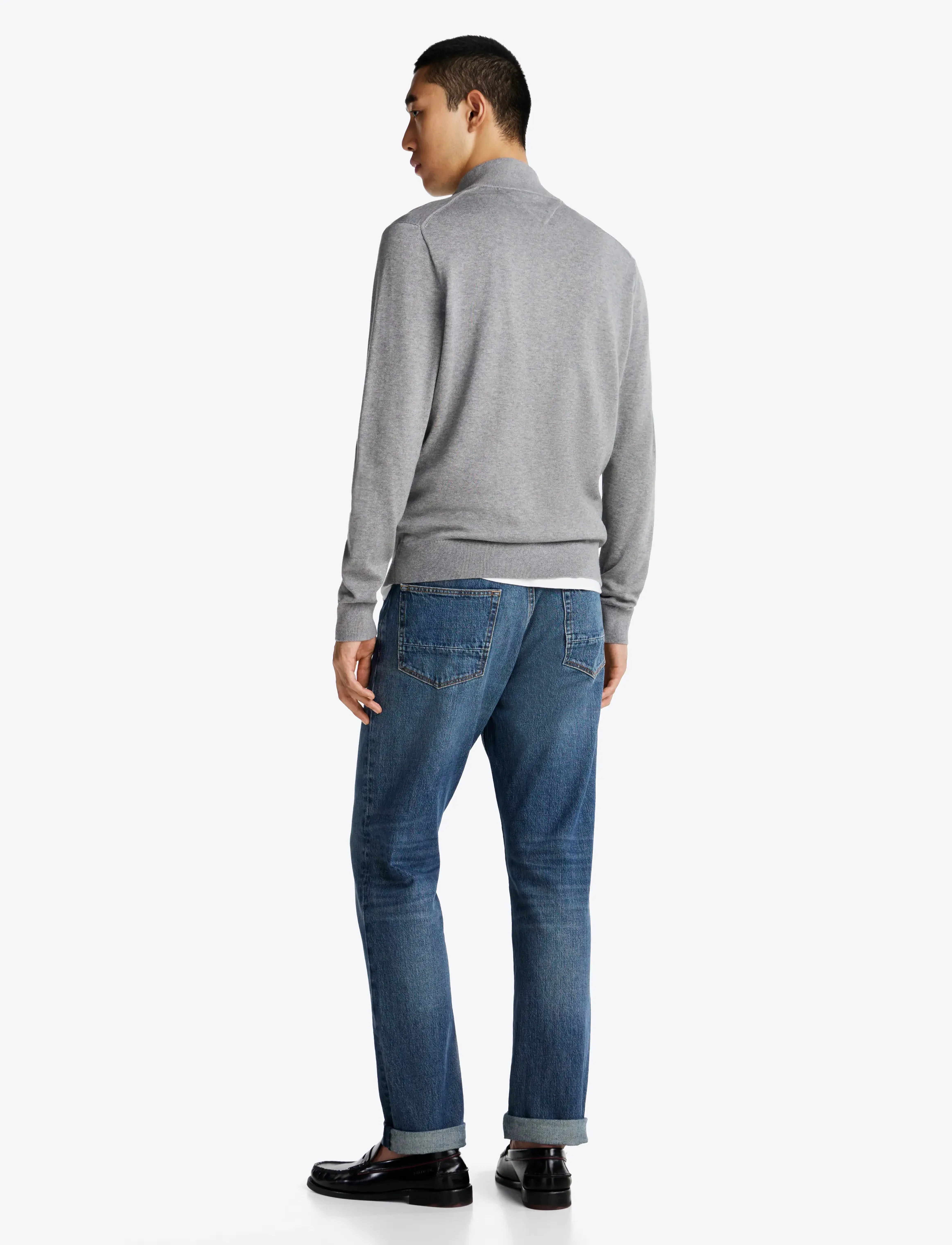 Tommy Hilfiger - ESSENTIAL COTTON ZIP MOCK - pullover mit halbem reißverschluss - medium grey heather - 3