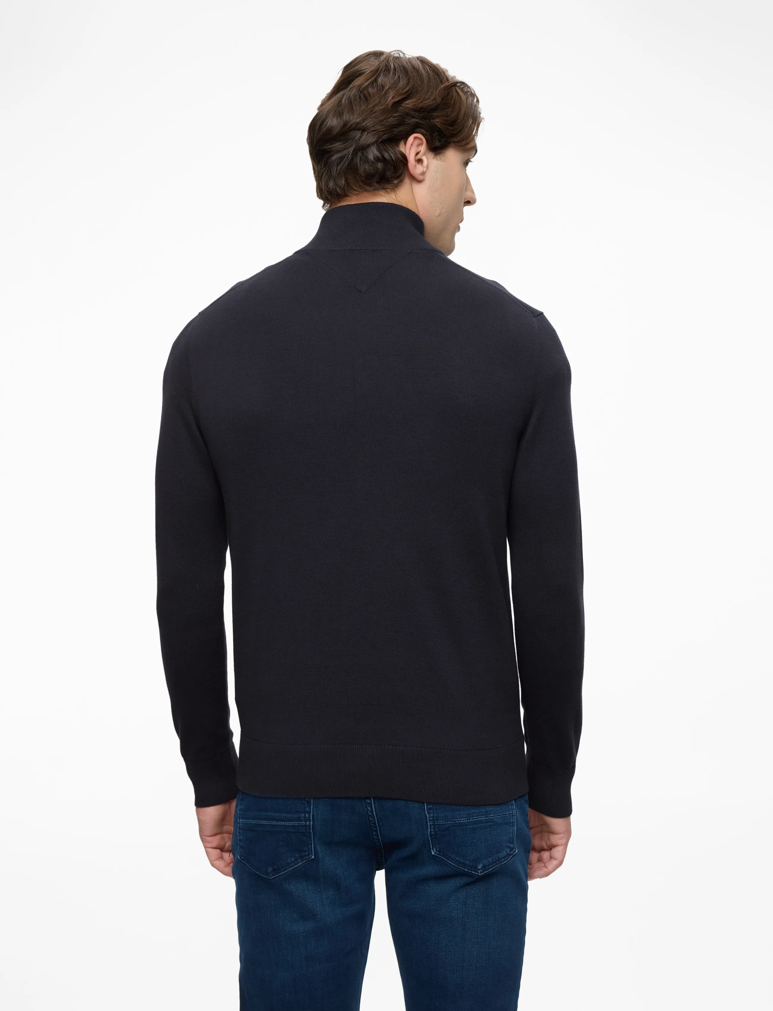 Tommy Hilfiger - ESSENTIAL COTTON ZIP MOCK - džemperi ar daļēju rāvējslēdzēja aizdari - navy blue - 5