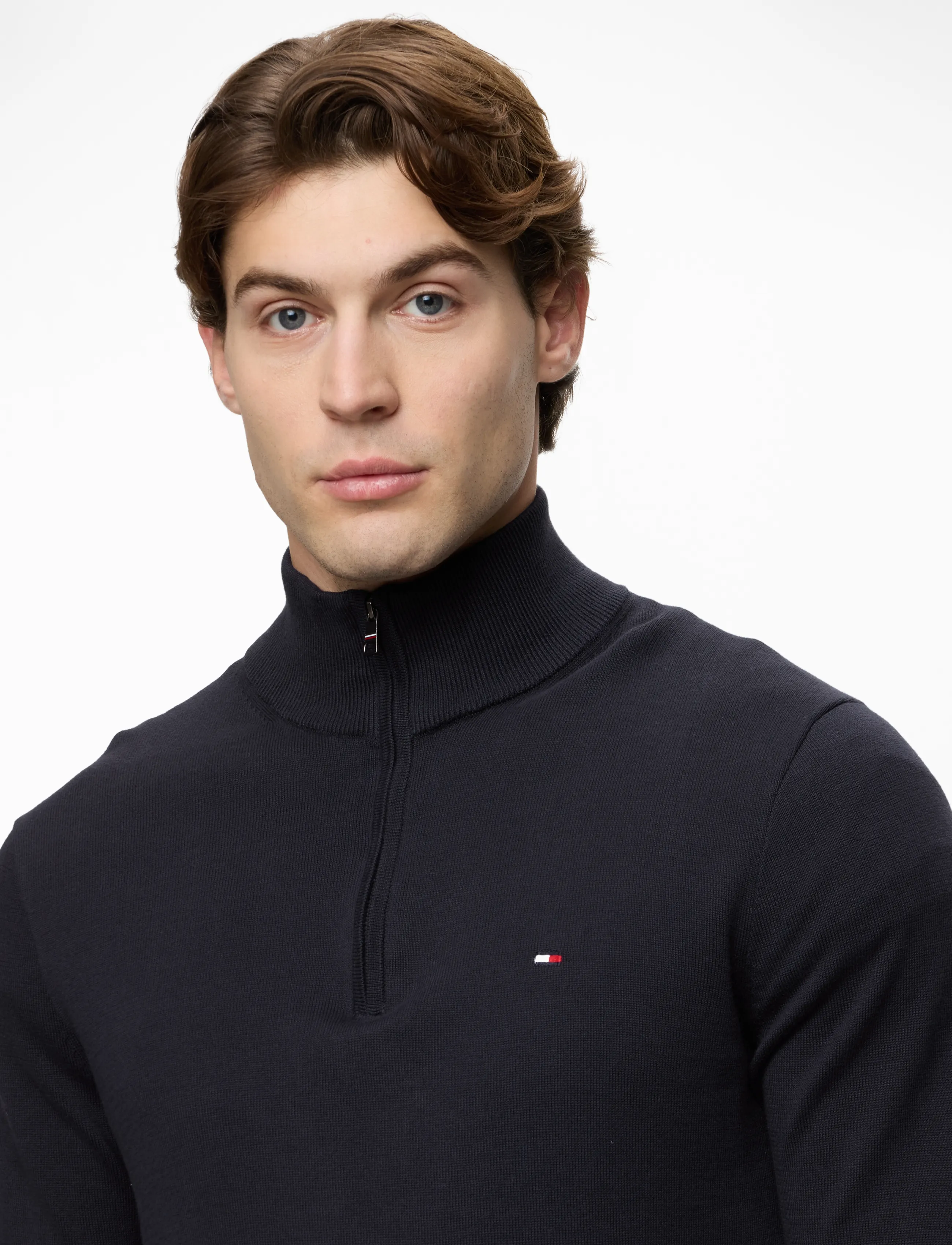 TOMMY HILFIGER Essential Cotton Zip Mock stickade tröjor herr – bild 9