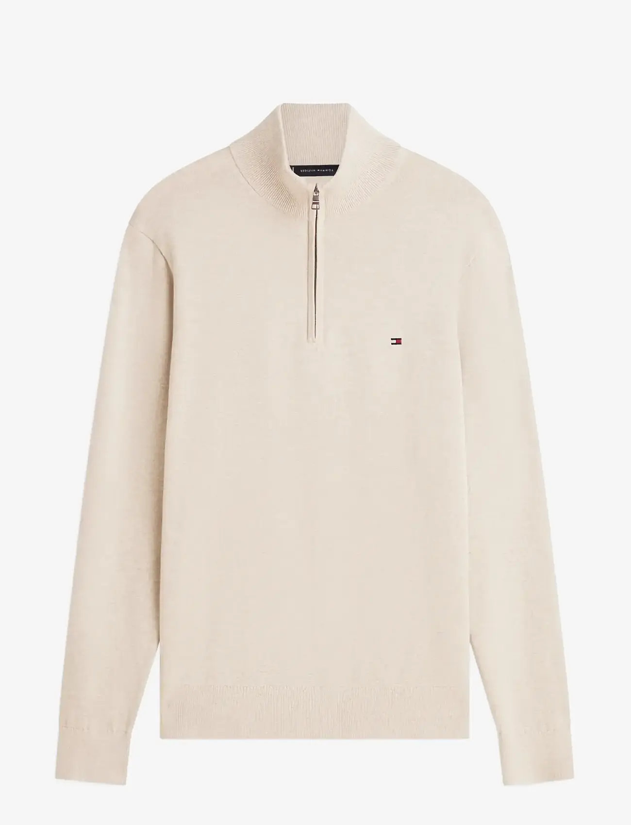 Tommy Hilfiger - ESSENTIAL COTTON ZIP MOCK - truien met halve rits - sandalwood heather - 1
