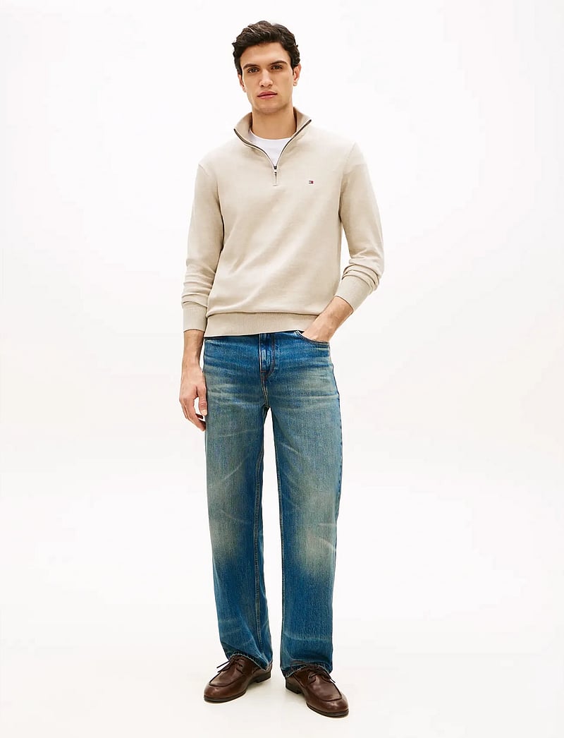 Tommy Hilfiger - ESSENTIAL COTTON ZIP MOCK - pullover mit halbem reißverschluss - sandalwood heather - 3