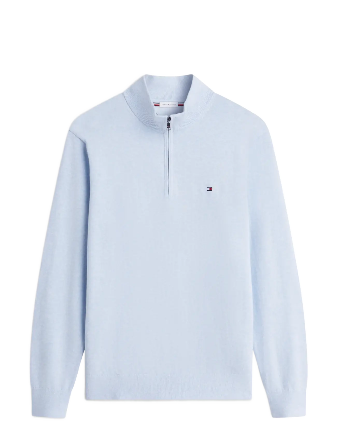 Tommy Hilfiger - ESSENTIAL COTTON ZIP MOCK - half zip-tröjor - sky blue heather - 1
