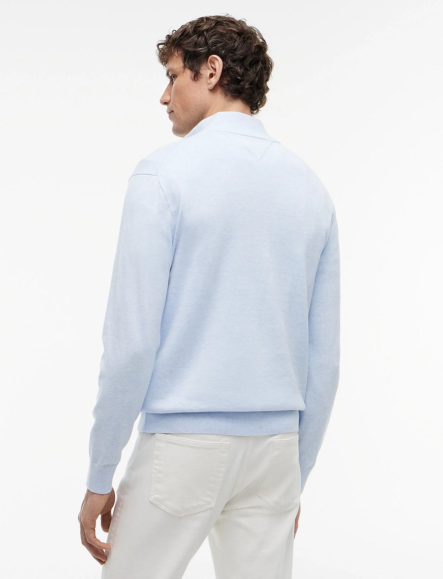 Tommy Hilfiger - ESSENTIAL COTTON ZIP MOCK - pullover mit halbem reißverschluss - sky blue heather - 2