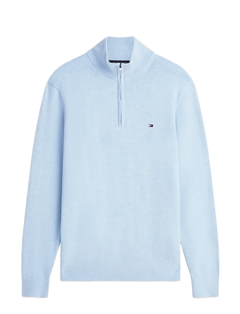 Tommy Hilfiger - ESSENTIAL COTTON ZIP MOCK - half zip - vessel blue heather - 1