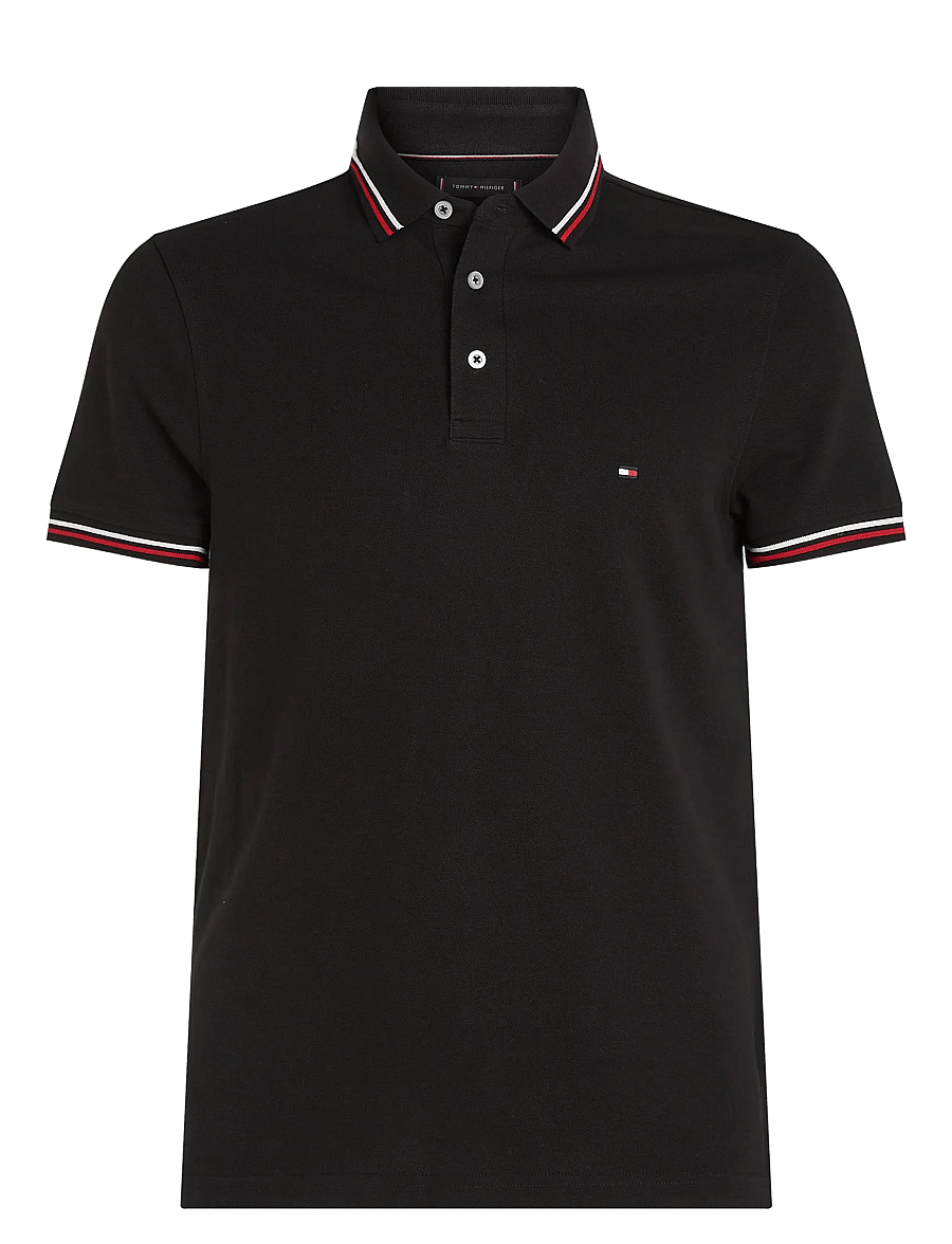 Tommy Hilfiger - TIPPED SLIM FIT POLO - lühikeste varrukatega polod - black - 1