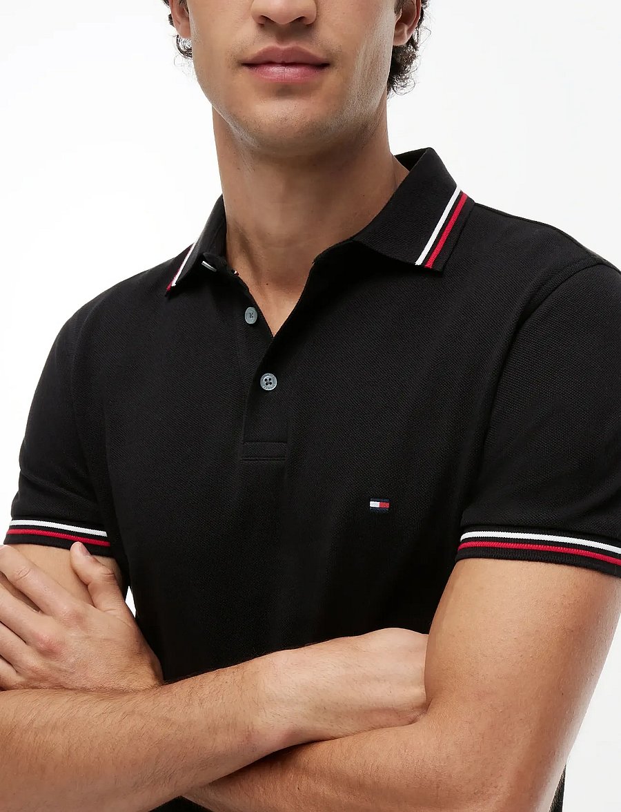 Tommy Hilfiger - TIPPED SLIM FIT POLO - lühikeste varrukatega polod - black - 3