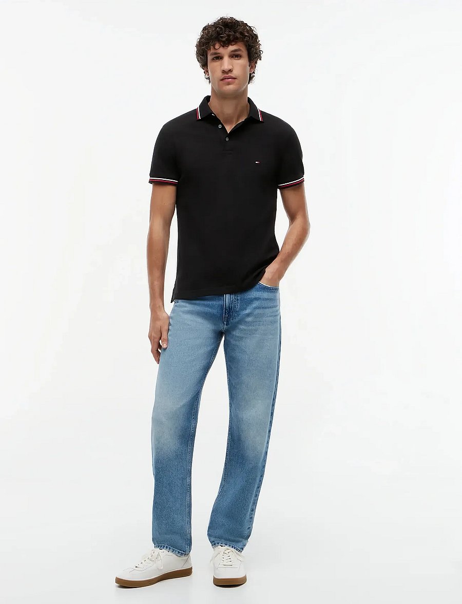 Tommy Hilfiger - TIPPED SLIM FIT POLO - lühikeste varrukatega polod - black - 4